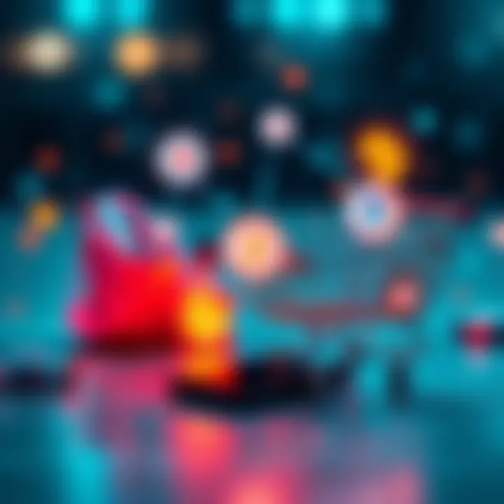 A visual representation of everyday items like a smartphone and a shopping cart connected by blockchain icons, indicating the integration of blockchain in daily activities.