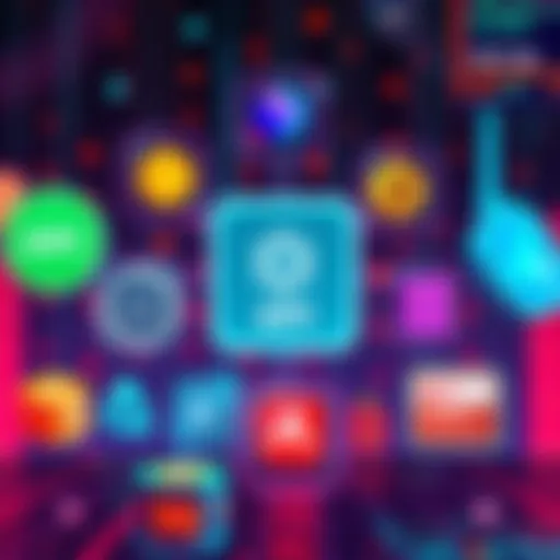 Illustration showing various blockchain data API logos with token data and wallet graphics