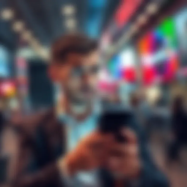 A business person looking concerned while holding a smartphone, indicating frustration over a blocked financial account during a trip