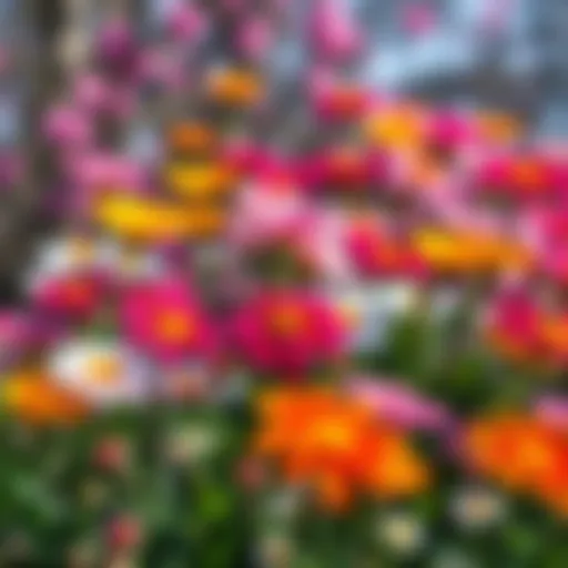 Blooming Spring Flowers Colorful flowers in full bloom during spring season