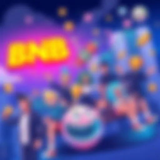 An illustration showing BNB Chain's growth with meme characters celebrating a $2 trillion valuation, featuring colorful graphics and playful elements.