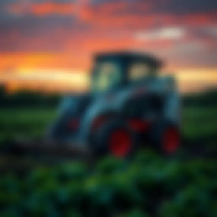 A Bobcat 300 machine adapted for local farming, equipped with sensors for water management in a field.