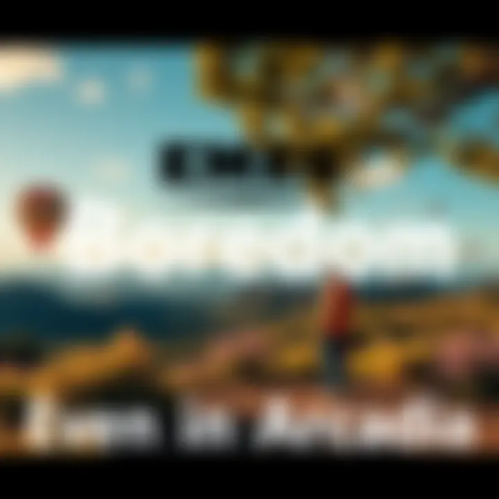 A collection of humorous memes showcasing boredom in beautiful Arcadia, with the backdrop of lush landscapes and playful text overlays.