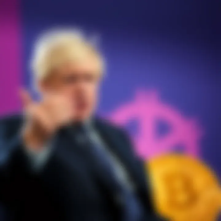Boris Johnson speaking about Bitcoin Former UK Prime Minister Boris Johnson gestures while discussing Bitcoin, highlighting his view of it as a Ponzi scheme