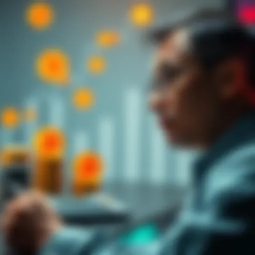 Borrowing Against Bitcoin A person considering financial decisions with Bitcoin symbols and a calculator