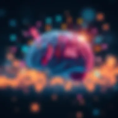 Brain Potential A brain with visual representations of creativity and cognition around it, symbolizing full brain usage.