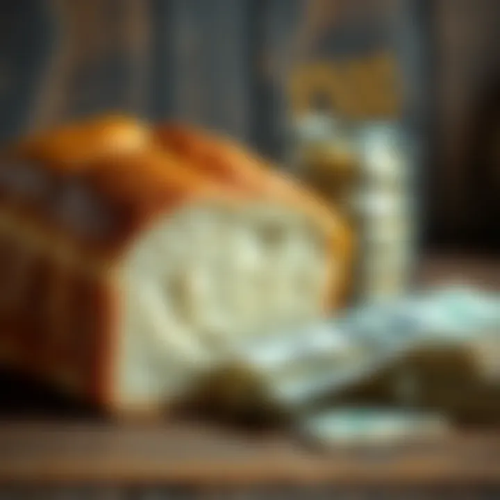 A loaf of bread next to a stack of dollar bills, illustrating high bread prices during tough economic times.