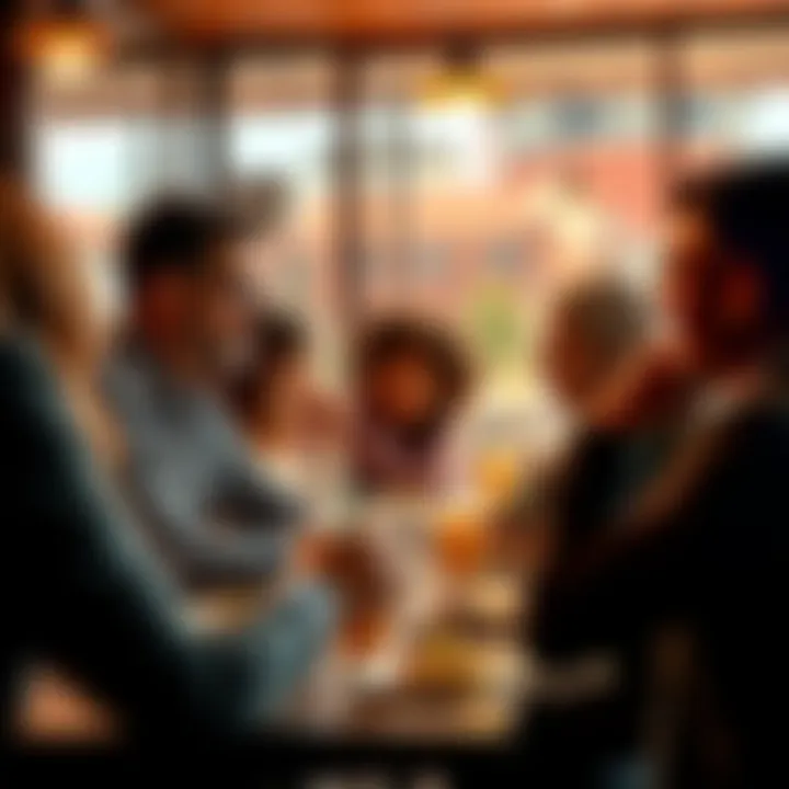 Breakfast conversation People sharing breakfast opinions and discussing the halving spiral concept