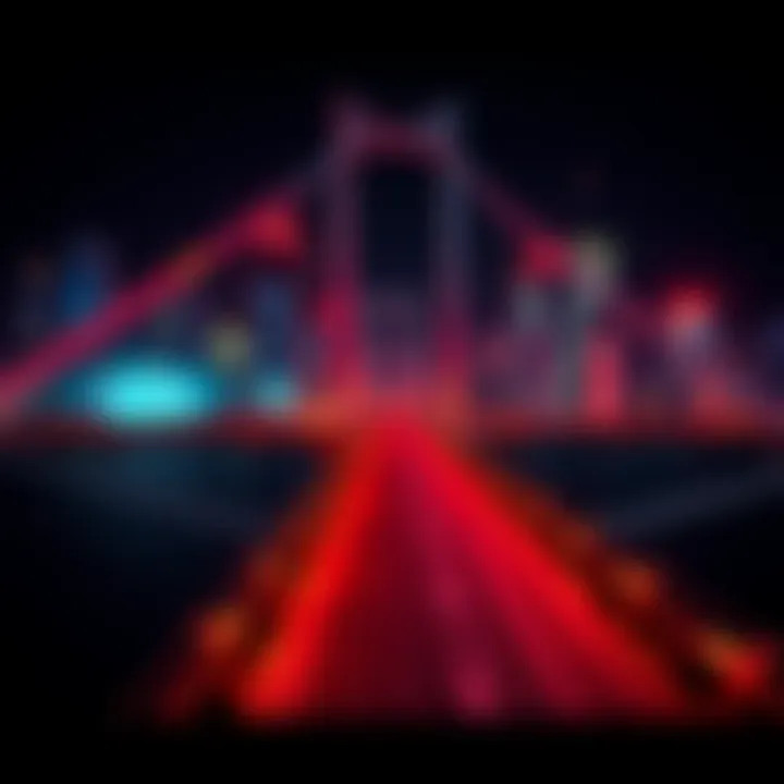 A digital bridge connecting various assets to a Hyperliquid account, symbolizing fast transfers