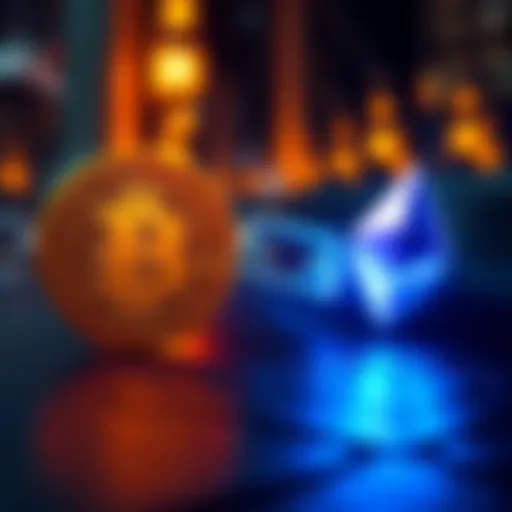A visual representation of Bitcoin and Ethereum logos connected by a secure bridge symbolizing cross-chain transfer without centralized exchanges.