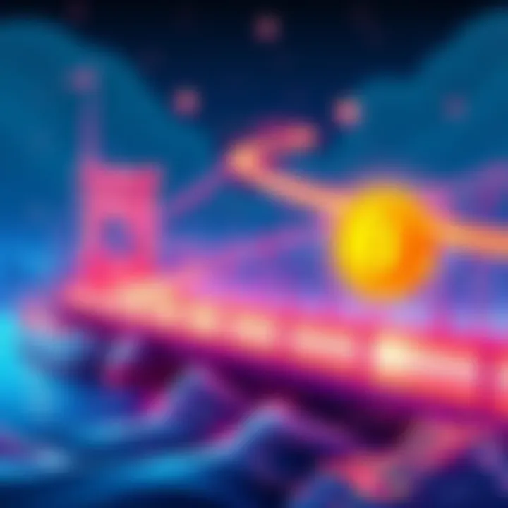Illustration of cryptocurrency being transferred to Hyperliquid with low fees and high security