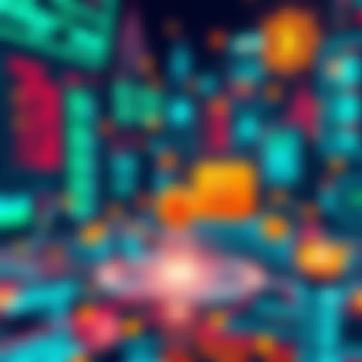 An illustration showing real-world assets like stocks and bonds transitioning onto a digital blockchain platform with symbols of finance and technology.