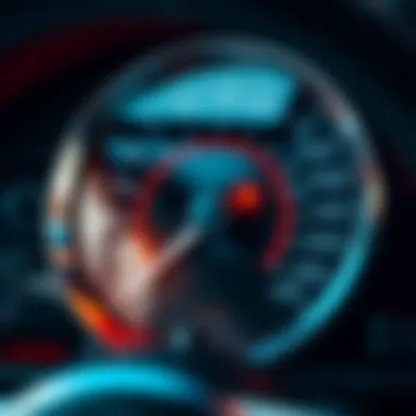 Close-up of a broken odometer in a Mercedes 450SL, highlighting issues after purchase