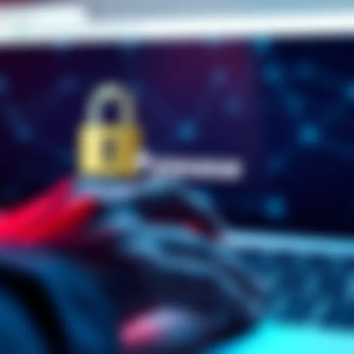 Browser passphrase entry A person typing a passphrase into a web browser with a concerned expression, highlighting security issues.