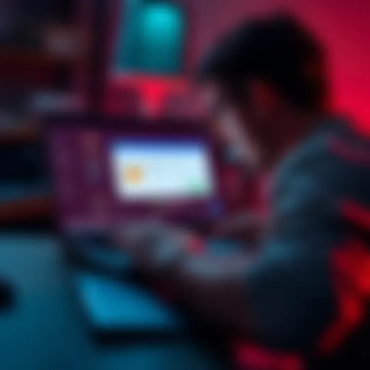 A person on a laptop frustrated by browser security verification issues, with a lock icon and warning message displayed on the screen.