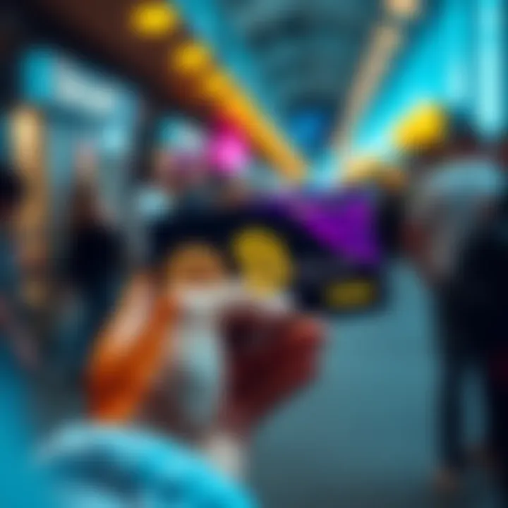 A person holding a BTC credit card with a digital wallet app open on a smartphone, showcasing the ease of transactions