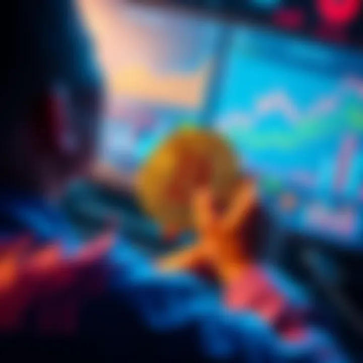 A person analyzing Bitcoin investment options through an Individual Savings Account, showcasing financial growth strategies with charts and graphs.
