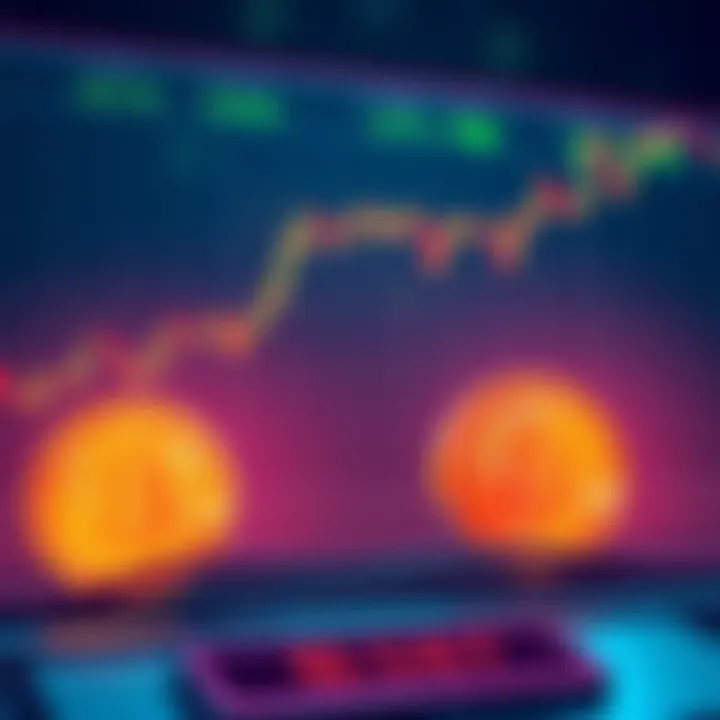 Illustration showing varying Bitcoin prices on a trading platform, highlighting sell and buy prices against a higher displayed price.