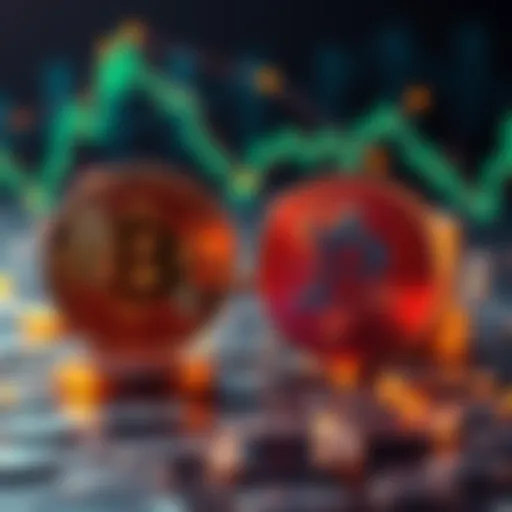 A graphic showing Bitcoin coins transforming into stablecoin icons, representing the conversion process.