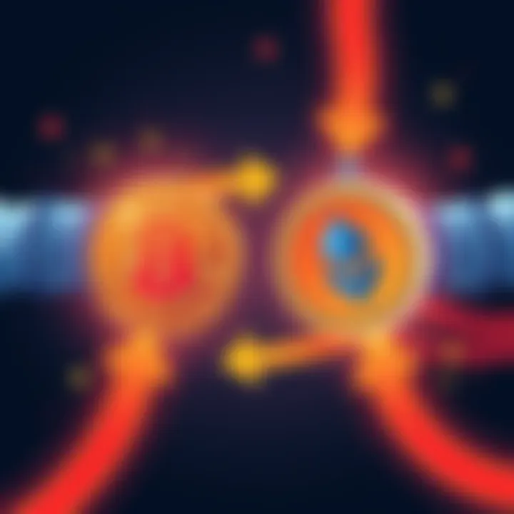 An illustration showing Bitcoin being swapped for Tether in a decentralized manner with arrows indicating the exchange.