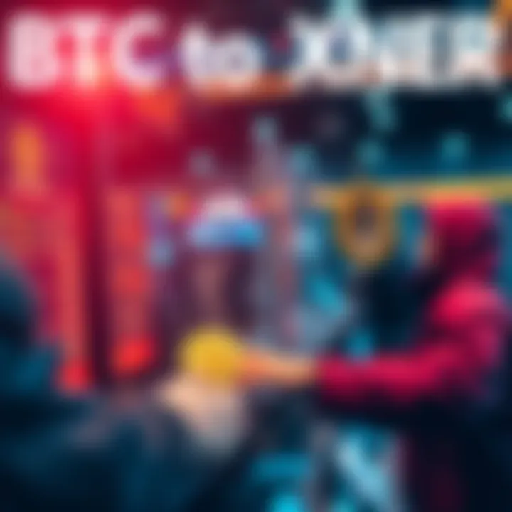 Person exchanging Bitcoin for Monero at a digital exchange platform without KYC requirements, showcasing a seamless transaction process.