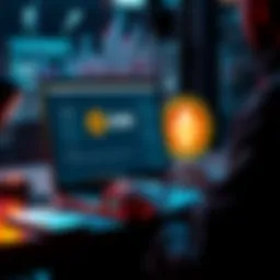 A person using a laptop to swap Bitcoin for Monero anonymously on a website