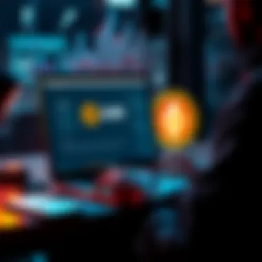 A person using a laptop to swap Bitcoin for Monero anonymously on a website
