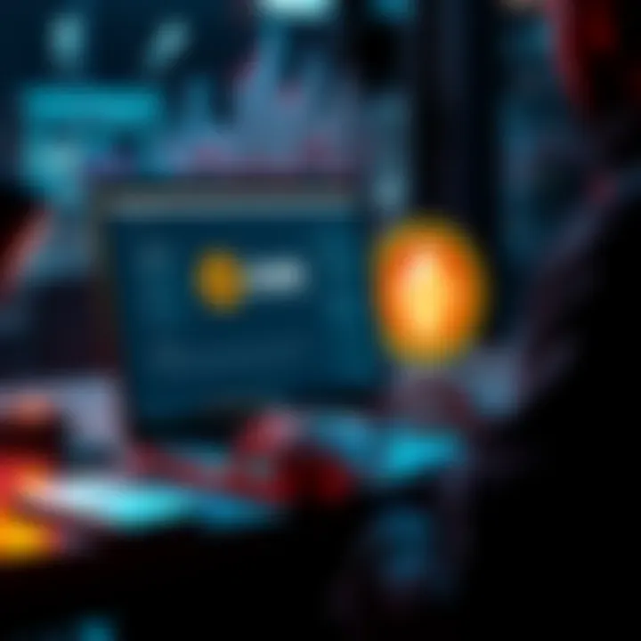 A person using a laptop to swap Bitcoin for Monero anonymously on a website