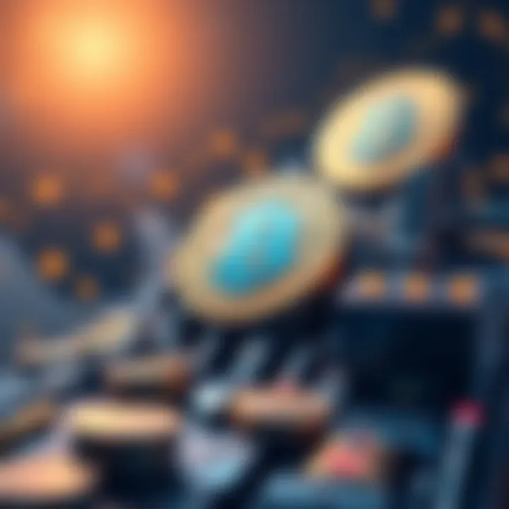 An illustration of Bitcoin symbols merging with decentralized finance concepts, showcasing innovation in finance.