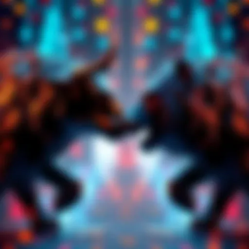 A visual representation of a bull and bear facing each other, symbolizing different investment strategies in cryptocurrency.