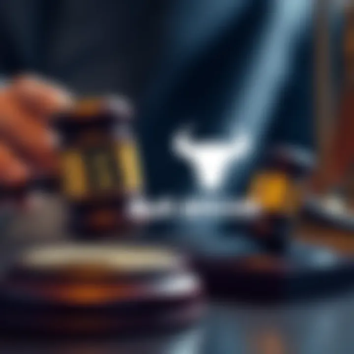BULL BITCOIN logo next to a court gavel, symbolizing the challenge against DAC8 law in France