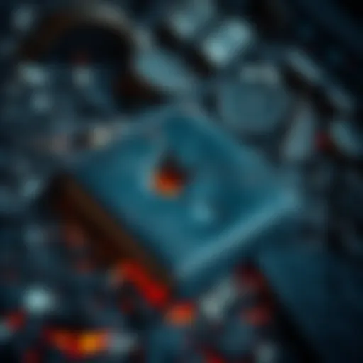 A charred Ledger wallet lying on a burnt surface, symbolizing loss. Nearby are ashes and burnt materials, indicating a fire damage scene.