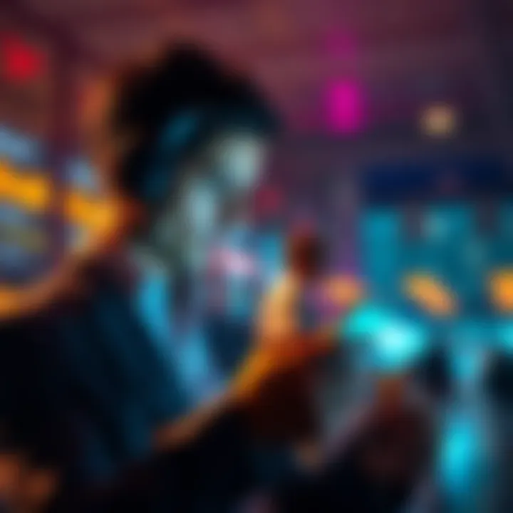 A businessman looking at his phone screen showing the Revolut app while managing business finances