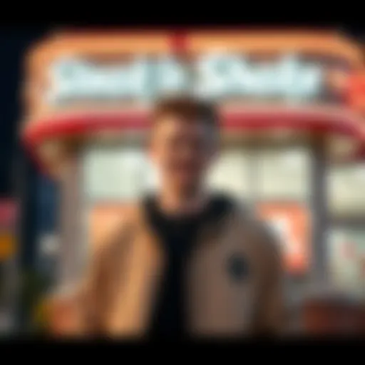 Ethereum co-founder Vitalik Buterin stands in front of a Steak ‘n Shake restaurant, showing support for their payment decision.