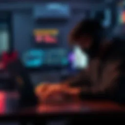 Buying Ethereum anonymously A young person using a laptop to purchase Ethereum without KYC regulations