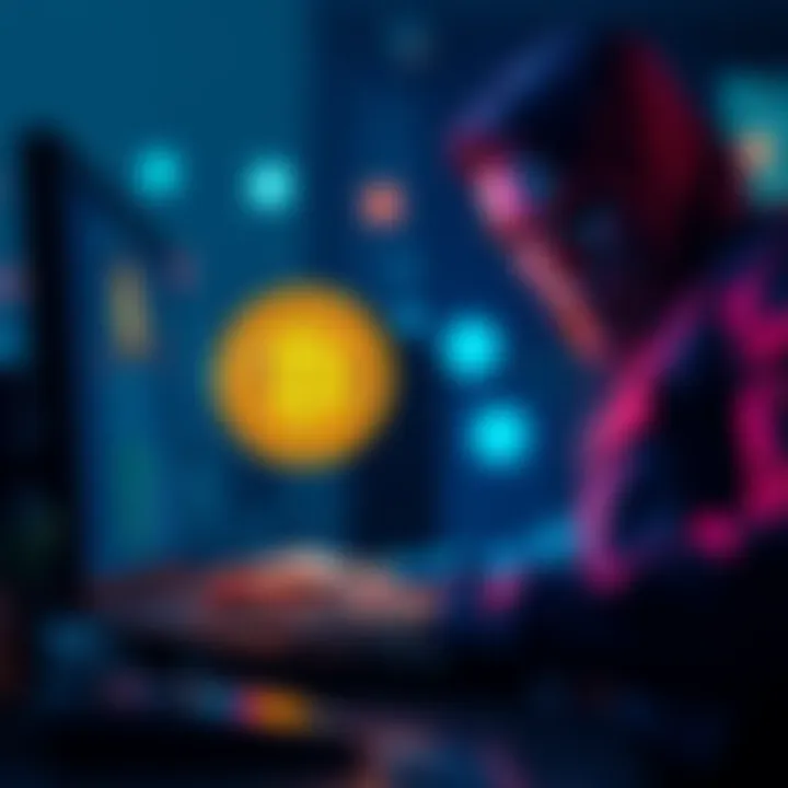 A person exchanging Bitcoin for USDC on a computer, highlighting anonymity in cryptocurrency transactions.