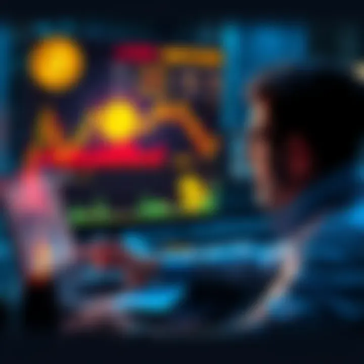 A person analyzing Bitcoin charts on a laptop while considering buying BTC on an exchange like Binance.