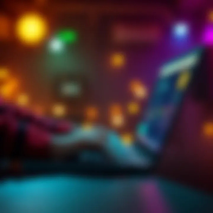 A person using a laptop to buy Bitcoin without identity verification, with a focus on ease and accessibility.