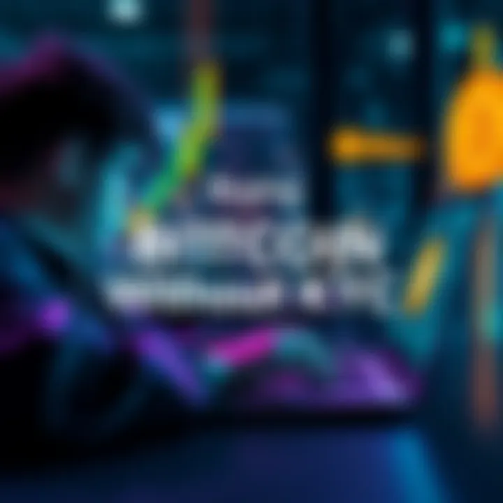A person using a laptop to buy Bitcoin on a peer-to-peer platform without KYC verification