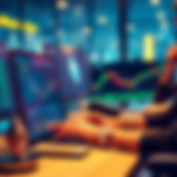 A person using a computer to buy Ethereum with low fees on a trading platform