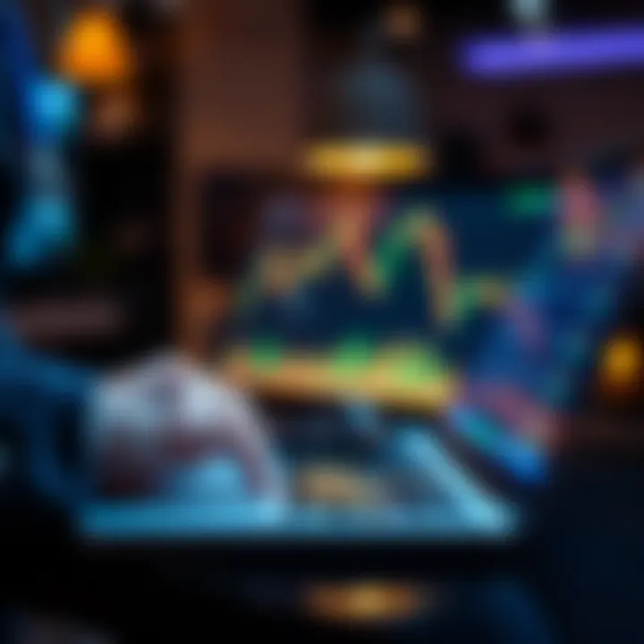 Person reviewing Ethereum investment options on a laptop with charts and data visible.