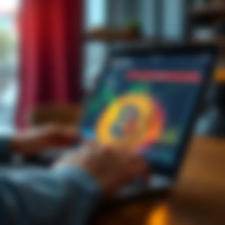 A person purchasing Bitcoin on a laptop with a digital wallet interface visible.