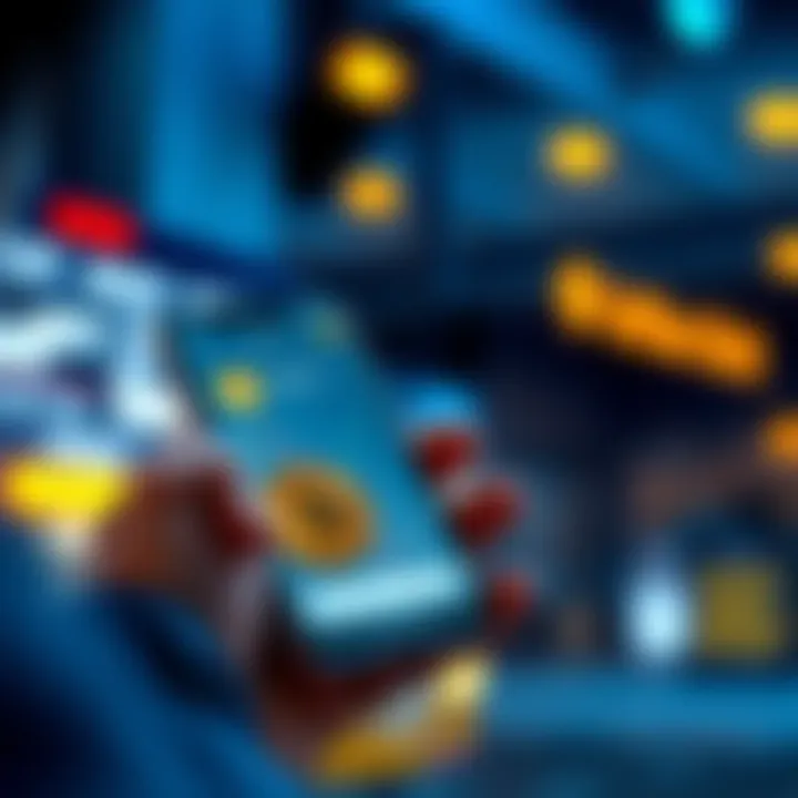 A person using a smartphone to buy Bitcoin with USDT, showing a digital wallet and cryptocurrency exchange app on the screen.