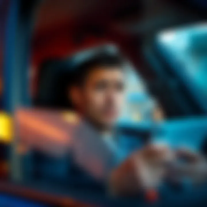 A cab driver sitting in a vehicle with a concerned expression, holding a phone and papers, worried about income proof for Revolut