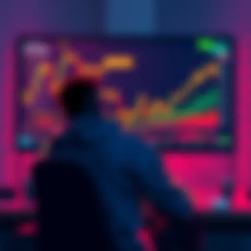 A person sitting calmly in front of a computer screen displaying fluctuating cryptocurrency charts, symbolizing a steady approach to market changes