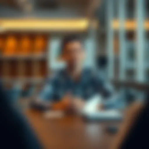 A calm person sitting at a table with a notebook, reflecting on missed buying opportunities, looking relaxed and thoughtful.