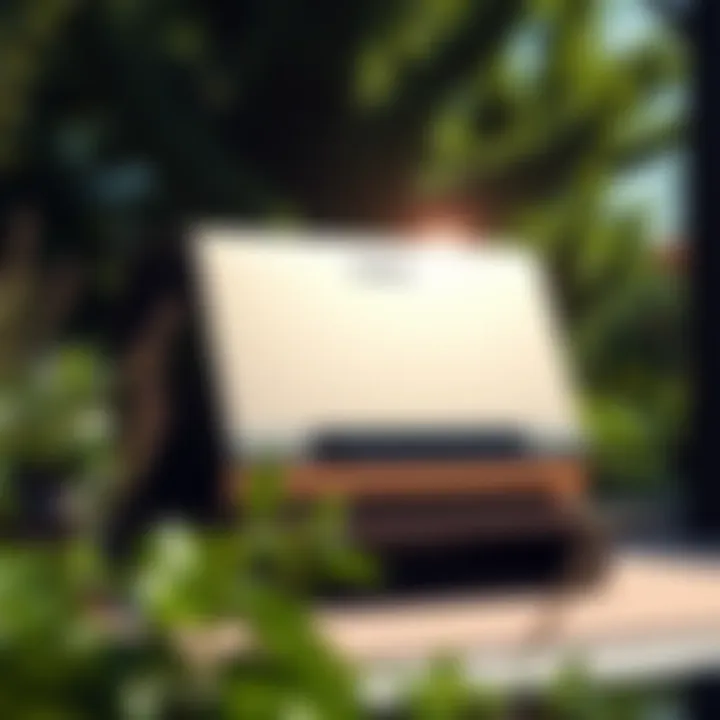 A Canaan Avalon 1246 87T showcased outdoors, surrounded by greenery, with sunlight reflecting off its surface.