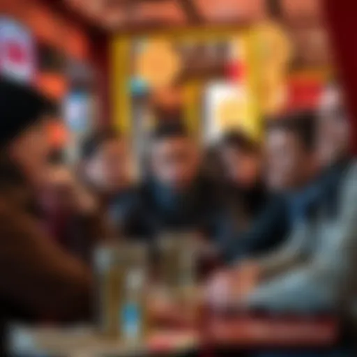 A group of Canadians at a cafe sharing opinions about cryptocurrency, looking concerned and engaged in conversation, reflecting skepticism and trust issues.