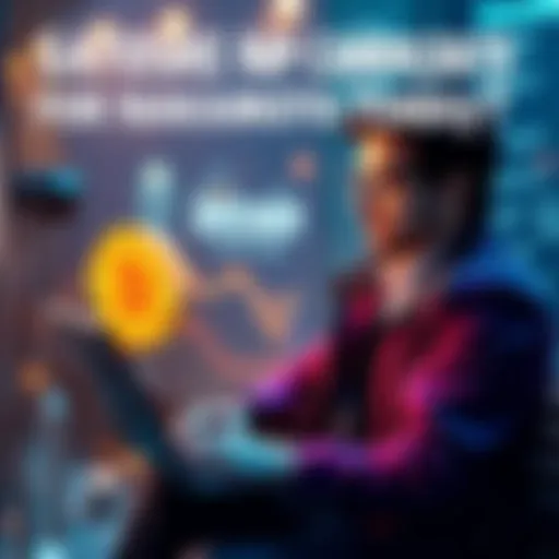 Candidate for Satoshi Nakamoto Person with a laptop showing Bitcoin graphics, representing the possible identity of Satoshi Nakamoto