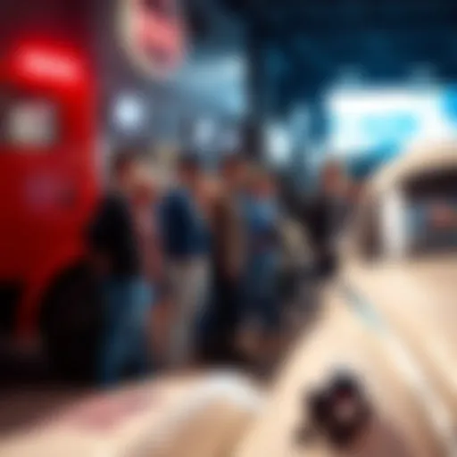 A group of car enthusiasts discussing vintage cars at a local meetup in Nashville